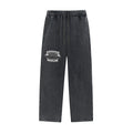 Iron Hour charcoal grey 100% cotton washed sweatpants with drawstring and "EARN YOUR HOUR" graphic print.